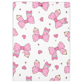 Custom Name Pencil Coquette Bow  Klembord (Achterkant)