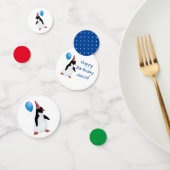 Custom Name Penguin Blue Balloon Table Confetti (Groep)