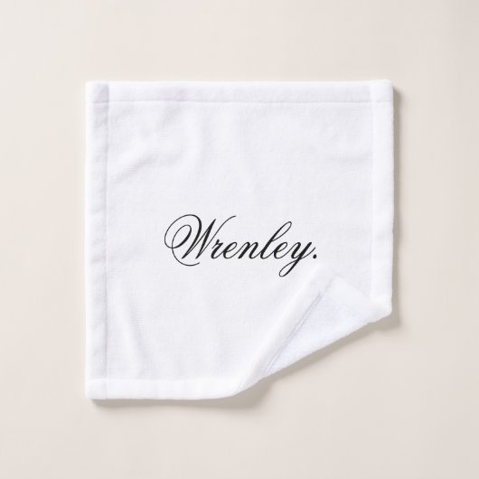 Custom Name Personalized Classic White Washandje (Wasdoekje)