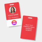 Custom Name Personalized Employee Company Logo Badge (Voor- en achterkant)