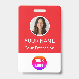 Custom Name Personalized Employee Company Logo  Badge
