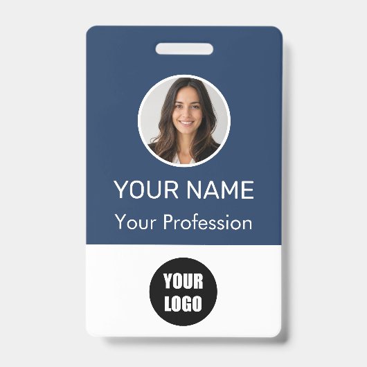 Custom Name Personalized Employee Company Logo Badge (Voorzijde)