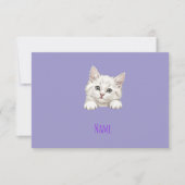 Custom Name Personalized Kitten Art Gift Bedankkaart (Voorkant)