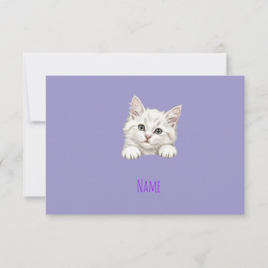 Custom Name Personalized Kitten Art Gift Bedankkaart (Voorkant)