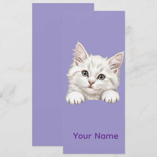 Custom Name Personalized Kitten Art Gift Kaart (Voorkant / Achterkant)