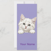 Custom Name Personalized Kitten Art Gift Kaart (Voorkant)