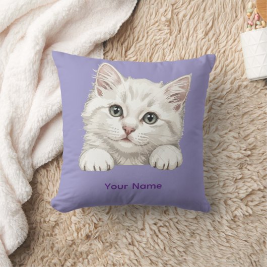 Custom Name Personalized Kitten Art Gift Kussen (Deken)