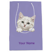 Custom Name Personalized Kitten Art Gift Medium Cadeauzakje (Voorkant)