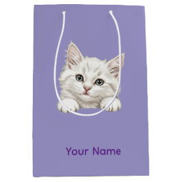 Custom Name Personalized Kitten Art Gift Medium Cadeauzakje