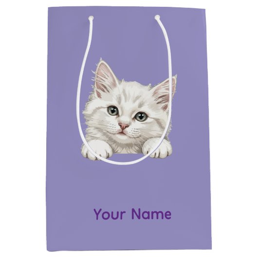 Custom Name Personalized Kitten Art Gift Medium Cadeauzakje (Voorkant)