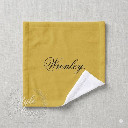 Custom Name Personalized Metallic Gold Washandje