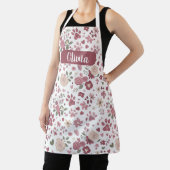 Custom Name Pet Lover Apron - Romantic Floral Schort (Insitu)