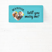 Custom Name Photo Heart Wil je met me trouwen Spandoek (Insitu)