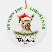Custom Name & Photo Keepsake with Cute Aus Roo Keramisch Ornament (Voorkant)