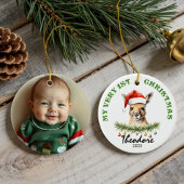 Custom Name & Photo Keepsake with Cute Aus Roo Keramisch Ornament