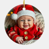 Custom Name & Photo Keepsake with Cute Aus Wombat Keramisch Ornament (Achterkant)