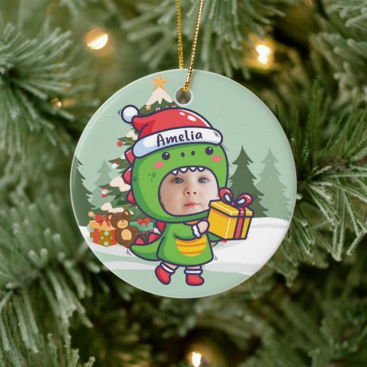 Custom name + photo message me- Christmas Ornament (Boom)