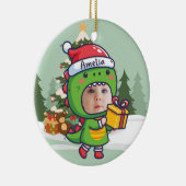 Custom name + photo message me- Christmas Ornament (Rechts)