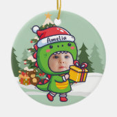 Custom name + photo message me- Christmas Ornament (Voorkant)