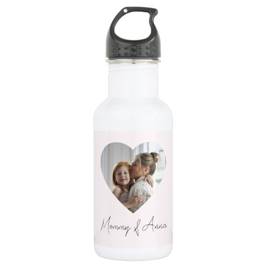 Custom Name & Photo | Personalized Water Bottle Waterfles (Voorkant)