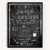Custom Name & Photo Recipe Keeper Chalkboard Notitieboek (Voorkant)