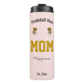 Custom Name Pickleball Mom Modern Sports Gift Pink Thermosbeker (Voorkant)