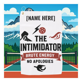 Custom Name Pickleball Sport Towel The Intimidator Golfhanddoek
