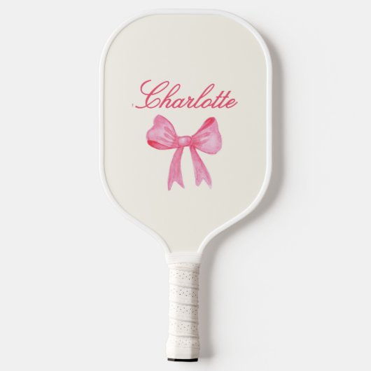 Custom Name Pink Coquette Bow Pickleball Paddle (Achterkant)