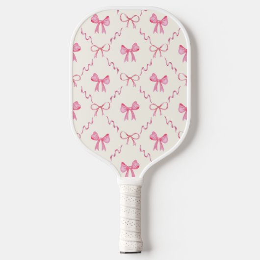 Custom Name Pink Coquette Bow Pickleball Paddle (Voorkant)