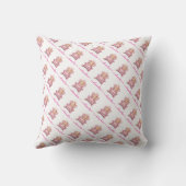 Custom Name Pink Girly Teddy Bear Throw Pillow Kussen (Achterkant)
