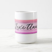 Custom Name Pink Glass Effect | Personalized Koffiemok (Center)