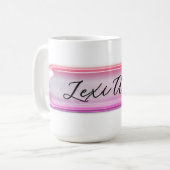 Custom Name Pink Glass Effect | Personalized Koffiemok (Voorkant links)