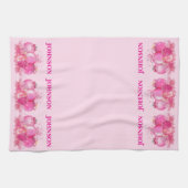 Custom Name Pink Ornament Holiday Decor Theedoek (Horizontaal)