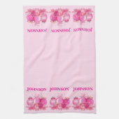 Custom Name Pink Ornament Holiday Decor Theedoek (Verticaal)