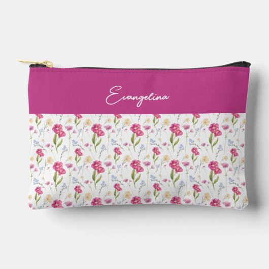 Custom Name Pink Purple Watercolor Wildflower  Etui (Voorkant)