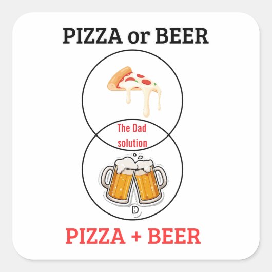 Custom Name Pizza and Beer Funny Sticker (Voorkant)
