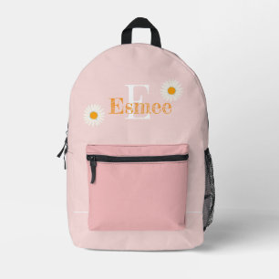 Custom Name Poeder Roze Rugzak met Daisy