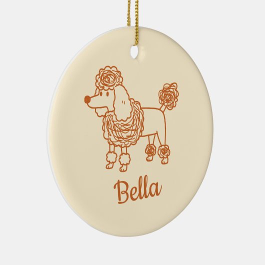 Custom Name Poodle Ornament – Handdrawn Dog Gift (Rechts)