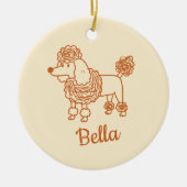 Custom Name Poodle Ornament – Handdrawn Dog Gift (Voorkant)