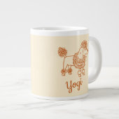 Custom Name Poodle Ornament – Handdrawn Dog Gift Grote Koffiekop (Voorkant rechts)