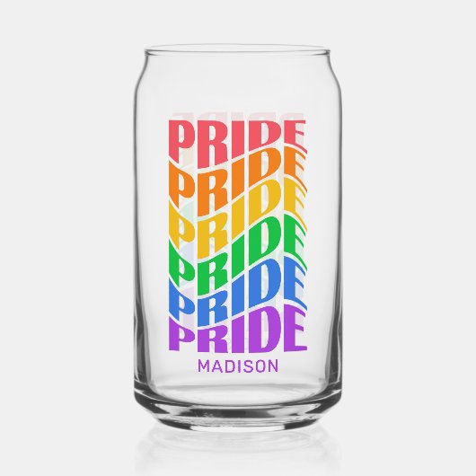 Custom Name Pride Blikvorm Glas (Voorkant)