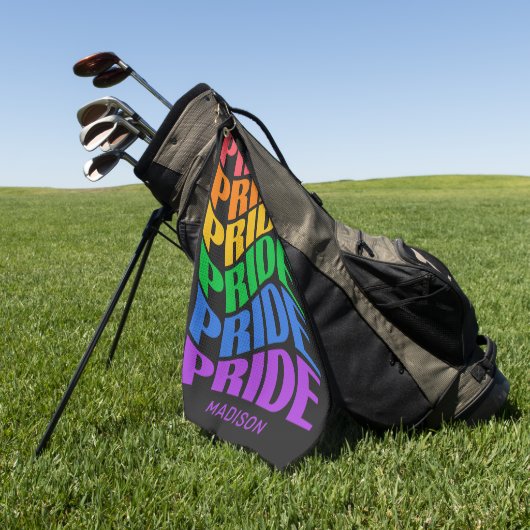 Custom Name Pride Golfhanddoek (Groen)