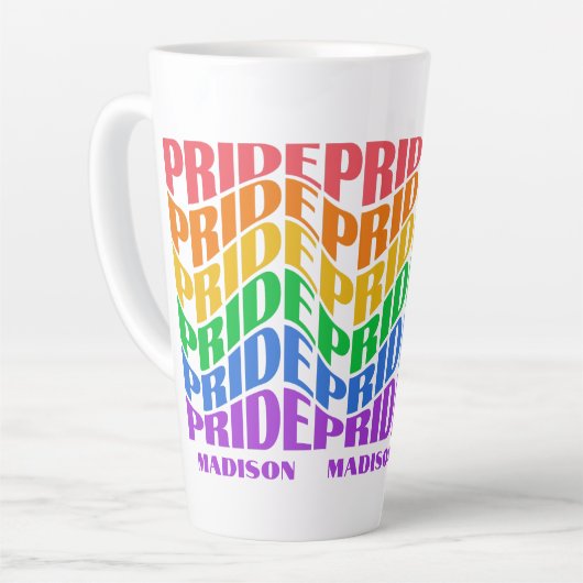 Custom Name Pride Latte Mok (Linkerhoek)