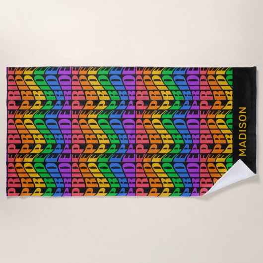 Custom Name Pride Strandlaken (Voorkant)