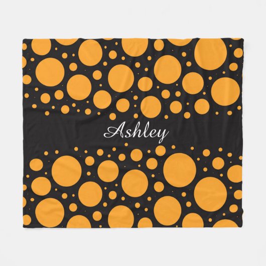 Custom Name Pumpkin Circles Fleece Blanket Gift Deken (Voorkant (Horizontaal))