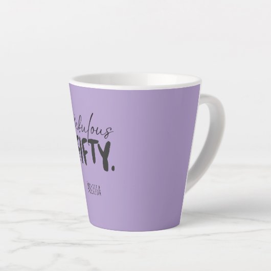 Custom Name - Purple Fabulous Fifty Latte Mug Mok (Rechterhoek)