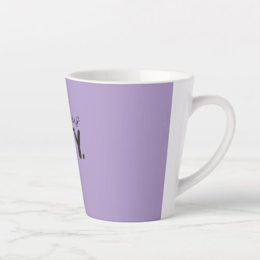Custom Name - Purple Fabulous Fifty Latte Mug Mok (Rechts)
