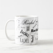 Custom Name Rachel Black White Coffee Mug Koffiemok (Links)