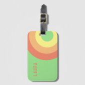 Custom name Rainbow Target – green, Peach  Bagagelabel (Voorkant (verticaal))