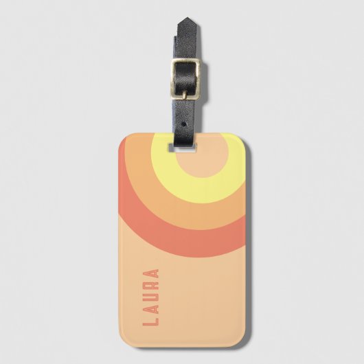 Custom name Rainbow Target – pink, Peach  Bagagelabel (Voorkant (verticaal))